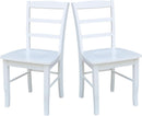 Madrid Ladderback Dining Chairs Set Of Two White Finish