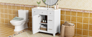 36' Bathroom Vanity with Ceramic Sink, White, Solid Wood Frame, Soft Close Doors, Adjustable Shelves, 3 Drawers ,Including Double-Depth Drawer for Hairdryer Storage(Old sku:SV000003AAW-2)