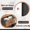 Dresser With 3 Drawers Rustic Brown Wood Grain Finish