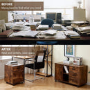 Mobile Lockable File Cabinet With Drawer Door Rustic Brown