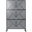 Outdoor & Indoor Privacy Screen Metal Privacy Screen 76' H×48' W, Freestanding Decorative Privacy Screen for Deck Balcony Patio, Privacy Fence Panels for Outside Lawn Garden PS101 BLACK