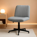 Cross Legged Office Chair Grey Wide Seat Adjustable Height