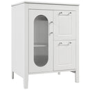 24' Bathroom Vanity with Sink, Bathroom Vanity Cabinet with Two Drawers and Door, Adjustable Shelf, Solid Wood and MDF, White (Old Sku:WF309411AAK)