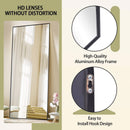 Full Length Standing Mirror 56x21 Black Aluminum Frame Tempered Glass