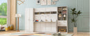 Full Size Murphy Bed Wall Bed with Closet , Drawers and Shelves, White