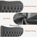 LIFT UP VELVET GRAY  FULL SIZE BED