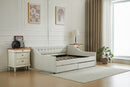 aybed Corner Bed Sofa Bed with Drawers Velvet Upholstered daybed Twin Daybed with Storage, Wood Slat Support (Beige,full,79.9'x58.2'x28.7')