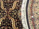 Round Indo Persian Rug 6x6, Indian Bidjar Rug, Navy Blue and Beige