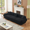 black teddy velvet fabric, with 3 pillows, three-person sofa can be placed in the living room and other scenes