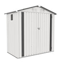 6X3.5FT Metal Storage Shed,Tool Shed with Pitched Roof Watertight with Positive Window and Lockable Door Compact Tool Shed for Garden, Backyard,Patio,Sundries and Bike Storage, White+Gray