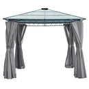 TREXM 10'x10' Hardtop Outdoor Gazebo with Polycarbonate Roof, Patio Gazebo with Aluminum Frame, Mosquito Netting and Privacy Screens for Shade and Rain, Backyard Tent for Backyard, Garden, Lawn (Grey)