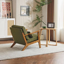 Green Luxury Upholstered Armchair With Lumbar Pillow