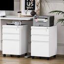 Three Drawer Locking File Cabinet Matte White For Home Office Under Desk Fully Assembled A4 Letter Legal