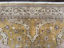 Sino Persian Rug 8x11, Wool with Silk Highlights, Unique Colors, Gold and Light Green, Fine 240 KPSI