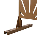 Freestanding Decorative Metal Privacy Screen for Deck Balcony Patio, Brown, Steel, 76' H x 48' W