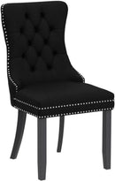 Velvet Dining Chairs Black Tufted Upholstered Set 4