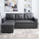 Sleeper Sectional Sofa With Convertible Bed In Dark Gray