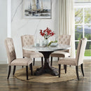 Gerardo - Side Chair (Set of 2) - Beige Linen & Weathered Espresso