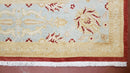 9x12 Peshawar Rug Pakistani Oriental Carpet Sky Blue and Red Wool Vintage Master Bedroom Rug Hand-Knotted Living Room Rug Dining Room Rug