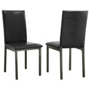 Garza Upholstered Dining Side Chair Dark Brown (Set of 2)