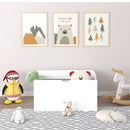 Toy Storage Organizer With Rolling Drawer, Chest With Wheels, Large Pull Out Bin For Nursery - White