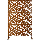 Outdoor & Indoor Privacy Screen Metal Privacy Screen 76' H×48' W, Freestanding Decorative Privacy Screen for Deck Balcony Patio, Privacy Fence Panels for Outside Lawn Garden PS117 BROWN