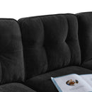 82.6' Modern Sectional Sofas Couches Velvet L-Shaped Couches for Living Room, Bedroom, Black