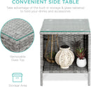 3 Piece Outdoor Wicker Bistro Set With Side Table