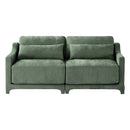 Elegant Two-Seater Chenille Fabric Sofa with Lumbar Pillows, Ergonomic Design, Green