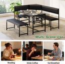 Corner Dining Table Set Space Saving Graphite Grey 4To6