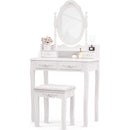 White Vanity Table Set With 360 Degree Rotating Mirror