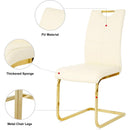 Modern Light Yellow PU dining chair Living room chair Upholstered chair, gold metal chair leg design, kitchen, living room, bedroom, dining room side chair (Set of 4)