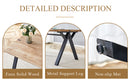 63'x35.4' Wood-Textured MDF Dining Table with Black A-Frame Legs.Density Board Sticker,Iron Pipe Spraying,Suitable for various occasions such as living rooms, kitchens, terraces, etc.