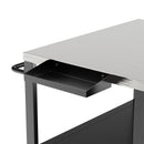 Outdoor Grill Table for Big Green Egg Style BBQ with Metal Grill Cart and Storage Box, Black and Silver, Metal and Stainless Steel, 67x27.8x31 inches
