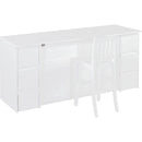 Full Size Murphy Bed with Drawers, Cabinets and USB Ports,White
