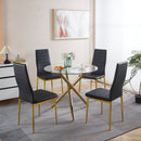 chair  set of 4,GOLDEN COLOR LEG,BLACK SEAT