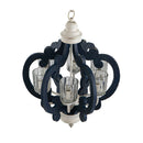 Wood Chandelier 6 Light Farmhouse Pendant Lighting Wood Hanging Light Fixture For Kitchen Living Dining Room, Bulb Not Included - Cream
