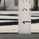 Beige Black Abstract Area Rug 8 By 10 Modern Curved Line