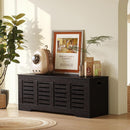 Espresso 47.3Inch Wood Storage Chest FlipTop Hinges