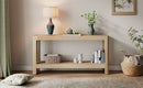 Mirod Modern Farmhouse Console Table,Elegant Minimalist Design with Premium Wood Veneer and Rounded Corners