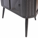 Modern 3-Tier Corner Storage Cabinet with Tempered Glass Doors, Removeable Shelves & Metal Frame - Freestanding Space-Saving Organizer for Bathroom, Kitchen, Bedroom, Living Room, or Small Spaces