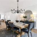Eight Light Black Farmhouse Chandelier Ceiling Fixture
