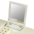 Multi-Functional 2-in-1 Vanity Desk with Flip-Top Mirror, White Oak, MDF Material, 46.5-Inch