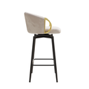 30 inch Dining Chairs Set of 4 Modern style 360°Swivel Bar Chairs with simple design, comfortable high stools, and flexible dining chairs suitable for bars, restaurants,Velvet Bar Chair Beige