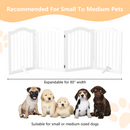 27.6' Height Tall Freestanding Pet Gate, 4 Panels Foldable Dog Gate, Solid Wood Folding Safety Fence Wooden Dog Gate with 2 pcs Support Feet Ideal for Stairs, Doorways, Halls, Kitchens, Heavy Duty Gat