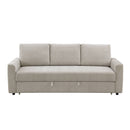 Leira - Linen Pull Out Sleeper Sofa - Beige