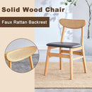 Table and chair set, ancient style solid wood dining table, imitation rattan table legs, beautiful simple solid wood dining chairation