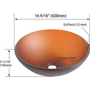 Tempered Glass Matte Bathroom Vessel Sink, Round Bathroom Basin (Tempered Glass Matt Tea)