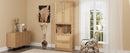 Full Size Solid Wood With Rattan Murphy Bed Cabinet Space-Saving Bed with 1 Side Cabinet Storage Shelf, Perfect for Guest Room, for Bed Room, Guest Room, Home Office, Natural