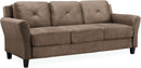 Harrington Microfiber Brown Three Seat Sofa Living Room